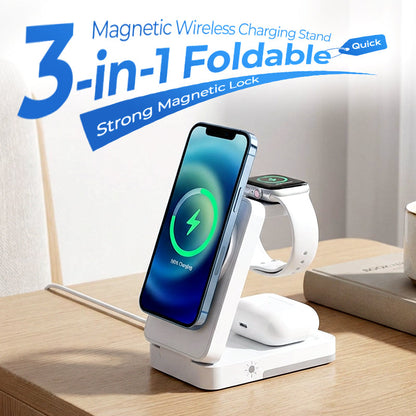 🔥 LAST DAY! 60% OFF 📱 50K+ SOLD – 3-in-1 Foldable Magnetic Charging Stand ⚡️