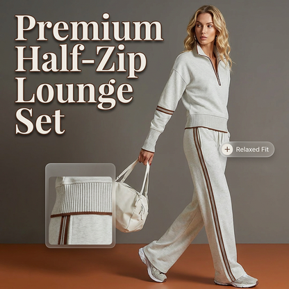 ⏳🔥 LAST DAY – ONLY £26.99! ✨ Women’s Half-Zip Top & Wide-Leg Trousers Set