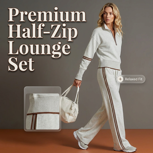 ⏳🔥 LAST DAY – ONLY £26.99! ✨ Women’s Half-Zip Top & Wide-Leg Trousers Set