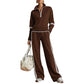 ⏳🔥 LAST DAY – ONLY £26.99! ✨ Women’s Half-Zip Top & Wide-Leg Trousers Set