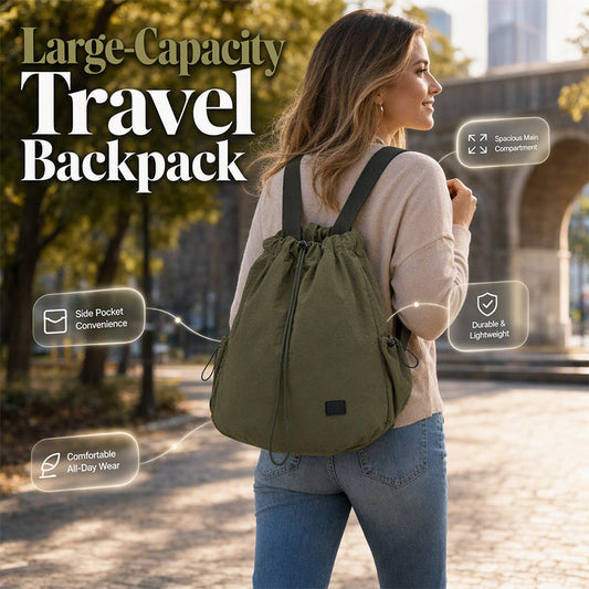🎒 Women's Large Capacity Drawstring Tote Backpack – 3 Ways to Carry! ✨