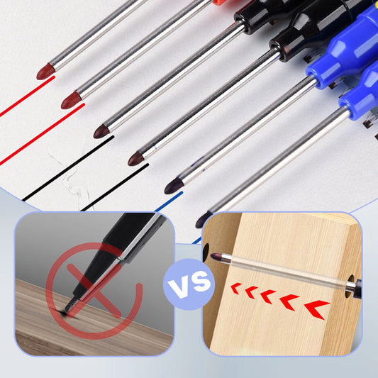 ✏️ Mark It Like a Pro! – Long-Tip Marker Pen 🛠️ Oil-Based • Quick-Dry • Precise Marking
