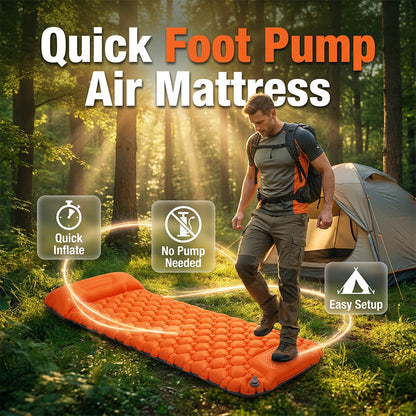 🏕️ Foot-Pump Inflating Air Mattress – Inflate Anywhere, Sleep Comfortably!
