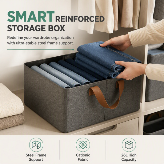 🧺 Foldable Storage Basket with Handles – Keep Your Home Neat & Organised!