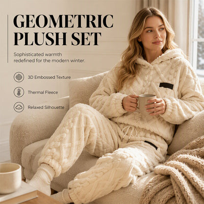 🔥 LAST DAY! £19.99 | Embossed Geometric Plush Set – Cosy, Stylish & Effortlessly Comfortable