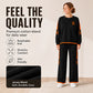 🔥 ONLY £23.99! 👗✨ Women’s Casual Sweatshirt & Wide-Leg Trousers Set