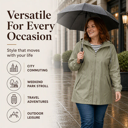 🌧️ £17.99 TODAY! 💥 Women's Outdoor Waterproof Hooded Jacket 🧥