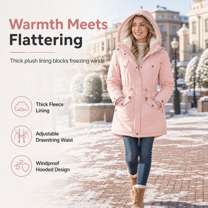 🔥 LAST DAY — 50% OFF! 🧥 Women’s Hooded Fleece-Lined Padded Winter Coat