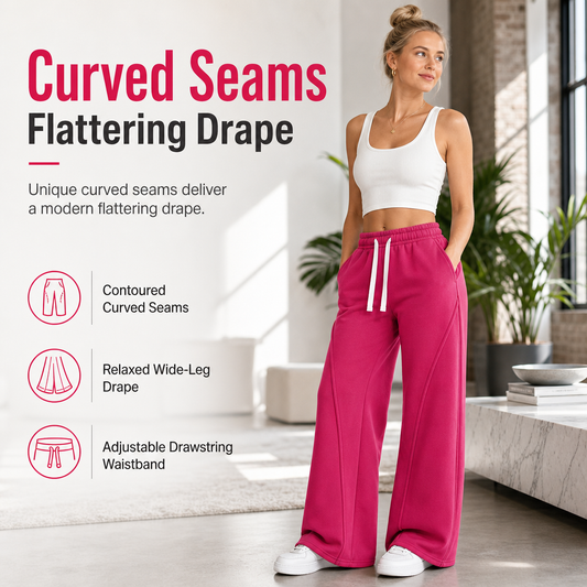 👖 Flattering Wide-Leg Fit ✨ Women’s High-Waist Sweatpants