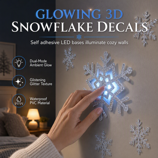 ❄️ Make Your Home Glow for Christmas! ✨ Glowing Snowflake Wall Stickers 🎄