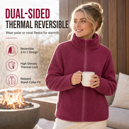 🧥🔥 2 Looks, 1 Jacket! – Unisex Reversible Cosy Zip-Up with Stand Collar ❄️✨