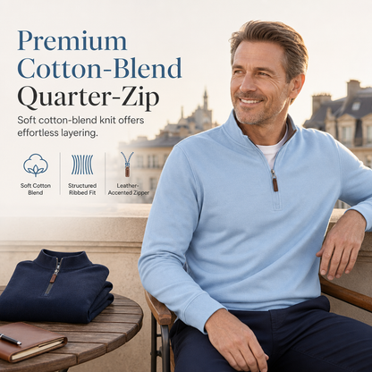 ⏳🔥 LAST DAY – ONLY £18.99! ✨ Men’s Quarter-Zip Stand Collar Pullover