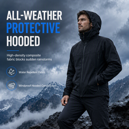 🔥 ONLY £20.99! 🧥 Unisex Outdoor Hooded Softshell Jacket – Windproof & Water-Resistant 🌧️