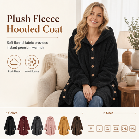 🖤 BLACK FRIDAY – 50% OFF! ❄️ Women's Fleece Hooded Coat – Cosy, Comfy & Effortlessly Chic! 🌸
