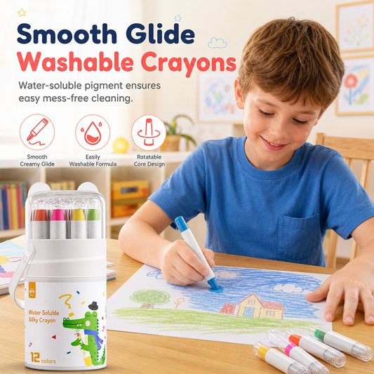 🎨 Little Hands, BIG Masterpieces! 🌈 Washable Crayons & Oil Pastels for Kids – Let Their Creativity Run Wild! 🖍️✨