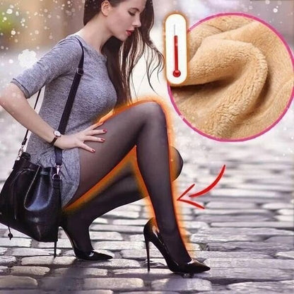 49% OFF - Flawless Legs Fake Translucent Warm Plush Lined Elastic Tights