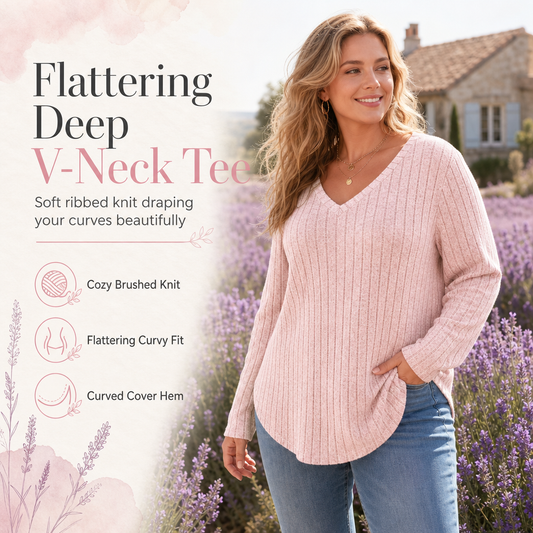 🍂 COSY LOOK, CONFIDENT FEEL! 🤎✨ Women’s Plus-Size Knit Top – Soft, Flattering & Effortlessly Chic 💕