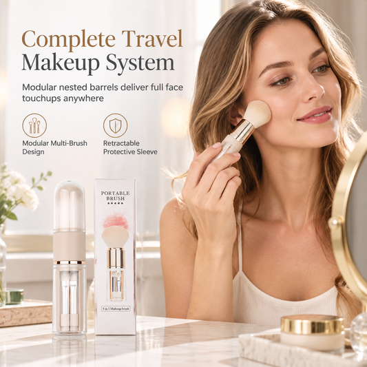 💄✨ Beauty on the Go! 💋 Portable Retractable Makeup Brush Set – Flawless Touch-Ups, Anytime, Anywhere! 👜