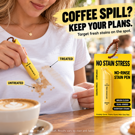 👕✨ Spills Happen. Stay Spotless! 🧼 Dual-Head Stain Remover Pen – Clean Up on the Go! 💧