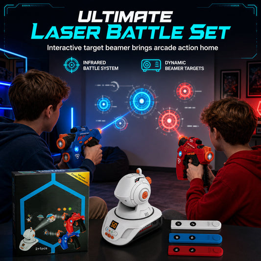 🔫 Epic Laser Battles at Home! Kids Infrared Battle Set – 2 Mini Pistols & Projector 🎯✨